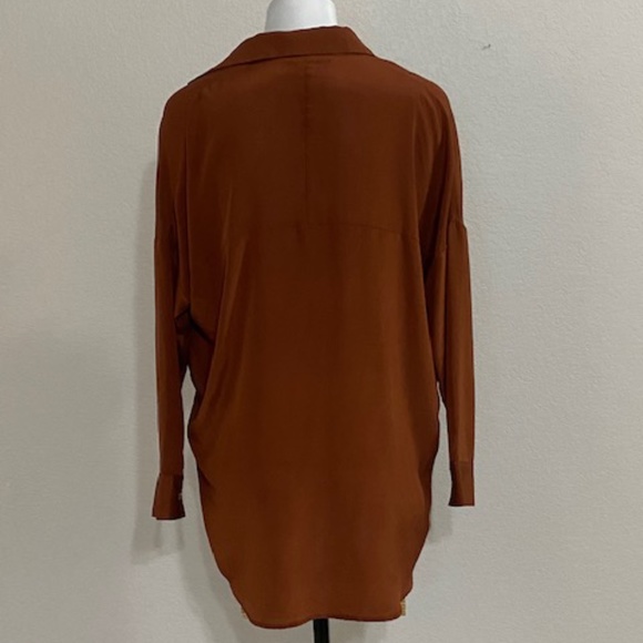 Zara Woman Cocoa Silk Shirt - Picture 5 of 7